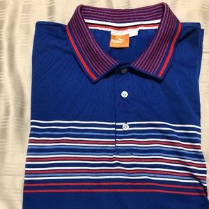 Puma Golf polo Blue with stripes men’s XL flawless